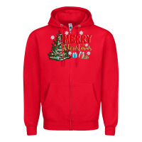 Red merry christmas tree Zipper Hoodie - AdoDesignShop