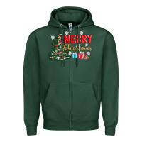 Sports Green merry christmas tree Zipper Hoodie - AdoDesignShop