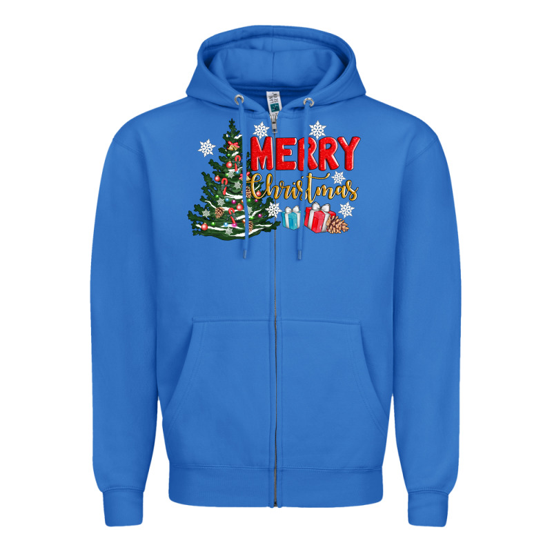 Merry Christmas Tree Zipper Hoodie by AdoDesignShop | Teevron