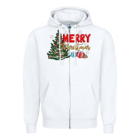 White merry christmas tree Zipper Hoodie - AdoDesignShop