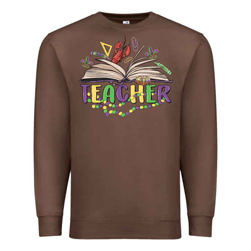 Teacher Mardi Gras Premium Sweatshirt by MaliasSmallBusiness | Teevron