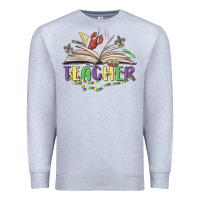 Heather Grey teacher mardi gras Premium Sweatshirt - MaliasSmallBusiness