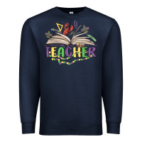 Navy teacher mardi gras Premium Sweatshirt - MaliasSmallBusiness