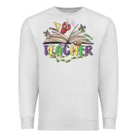Oatmeal Heather teacher mardi gras Premium Sweatshirt - MaliasSmallBusiness