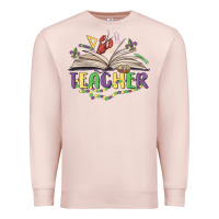 Pale Pink teacher mardi gras Premium Sweatshirt - MaliasSmallBusiness