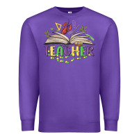 Purple teacher mardi gras Premium Sweatshirt - MaliasSmallBusiness