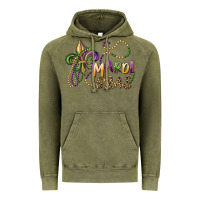 Vintage Olive mardi gras fleur de lis and beads Vintage Hoodie - RanaPortraitStore