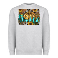 Heather Grey thankful pumpkin Heavyweight Sweatshirt - RanaPortraitStore