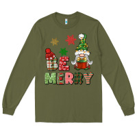 Army Green be merry Long Sleeve Tee - BundleAndBundleShop