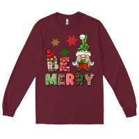 Burgundy be merry Long Sleeve Tee - BundleAndBundleShop