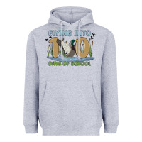 Heather Grey flying into 100 days of school Heavyweight Hoodie - MaliasSmallBusiness