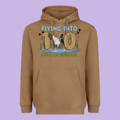 Flying Into 100 Days Of School Heavyweight Hoodie Designed By Maliassmallbusiness