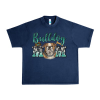 Navy bulldog mom Urban Heavy Tee - BarkalooDesign