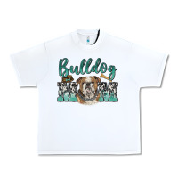 White bulldog mom Urban Heavy Tee - BarkalooDesign