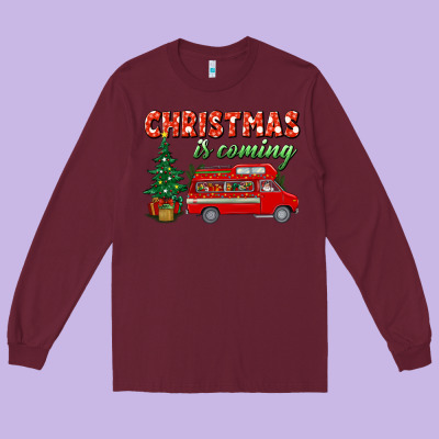 Christmas Is Coming Long Sleeve Tee Designed By Bundleandbundleshop
