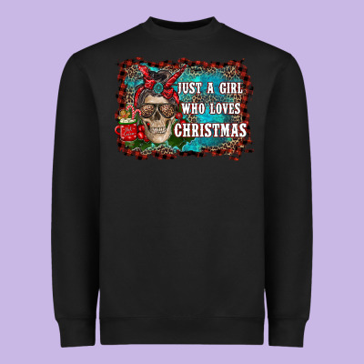 Just A Girl Who Loves Christmas Heavyweight Sweatshirt Designed By Ranaportraitstore