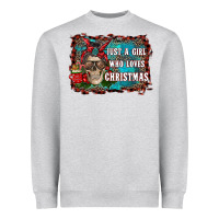 Heather Grey just a girl who loves christmas Heavyweight Sweatshirt - RanaPortraitStore