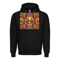 Black mardi gras sunflowers fleur, de lis glitter leopard background Zipper Hoodie - Artiststas