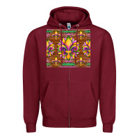 Burgundy mardi gras sunflowers fleur, de lis glitter leopard background Zipper Hoodie - Artiststas