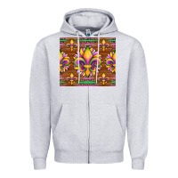 Heather Grey mardi gras sunflowers fleur, de lis glitter leopard background Zipper Hoodie - Artiststas