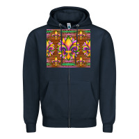Navy mardi gras sunflowers fleur, de lis glitter leopard background Zipper Hoodie - Artiststas