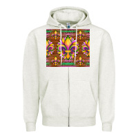 Oatmeal Heather mardi gras sunflowers fleur, de lis glitter leopard background Zipper Hoodie - Artiststas