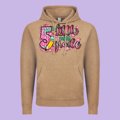 Little Miss 5th Grade Vintage Hoodie Designed By Zillion Design Studio