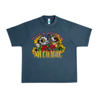 Midnight Navy just a woman who loves her mechanic Urban Heavy Tee - SublimationCraftShop