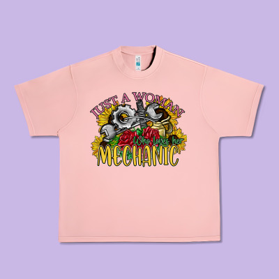 Just A Woman Who Loves Her Mechanic Urban Heavy Tee Designed By Sublimationcraftshop