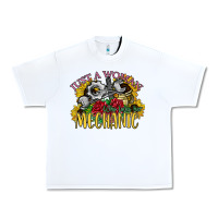White just a woman who loves her mechanic Urban Heavy Tee - SublimationCraftShop