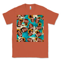 Copper football turquoise cowhide sunflower seamless pattern Classic Tee - JahusDesignShop