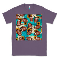 Lavender football turquoise cowhide sunflower seamless pattern Classic Tee - JahusDesignShop