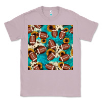 Lilac football turquoise cowhide sunflower seamless pattern Classic Tee - JahusDesignShop