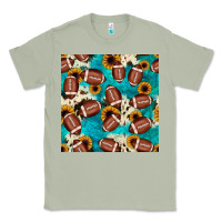 Matcha football turquoise cowhide sunflower seamless pattern Classic Tee - JahusDesignShop