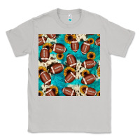Moon Dust football turquoise cowhide sunflower seamless pattern Classic Tee - JahusDesignShop