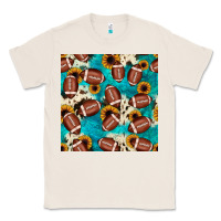 Natural football turquoise cowhide sunflower seamless pattern Classic Tee - JahusDesignShop