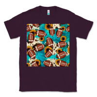 Plum football turquoise cowhide sunflower seamless pattern Classic Tee - JahusDesignShop