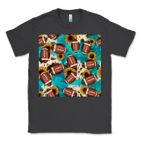 Smoke football turquoise cowhide sunflower seamless pattern Classic Tee - JahusDesignShop
