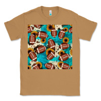 Toasted Coconut football turquoise cowhide sunflower seamless pattern Classic Tee - JahusDesignShop
