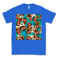 True Royal football turquoise cowhide sunflower seamless pattern Classic Tee - JahusDesignShop