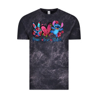 Cloud Black peace love stitch Vintage Tee - Zillion Design Studio