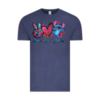 Vintage Denim peace love stitch Vintage Tee - Zillion Design Studio