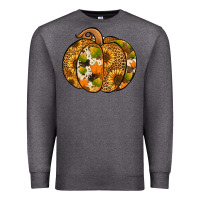 Charcoal Heather Leopard cowhide sunflower pumpkin Premium Sweatshirt - NancyCooperArtShop