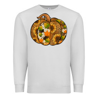Dove Grey Leopard cowhide sunflower pumpkin Premium Sweatshirt - NancyCooperArtShop