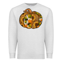 Oatmeal Heather Leopard cowhide sunflower pumpkin Premium Sweatshirt - NancyCooperArtShop
