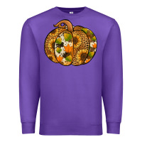 Purple Leopard cowhide sunflower pumpkin Premium Sweatshirt - NancyCooperArtShop