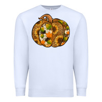 White Leopard cowhide sunflower pumpkin Premium Sweatshirt - NancyCooperArtShop