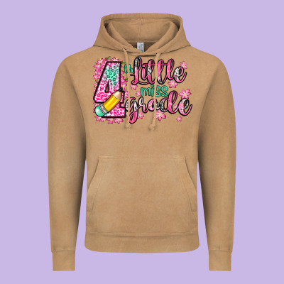 Little Miss 4th Grade Vintage Hoodie Designed By Zillion Design Studio