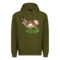 Army Green pronghorn Premium Hoodie - LillyAllenDesigns