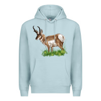 Blue Mist pronghorn Premium Hoodie - LillyAllenDesigns